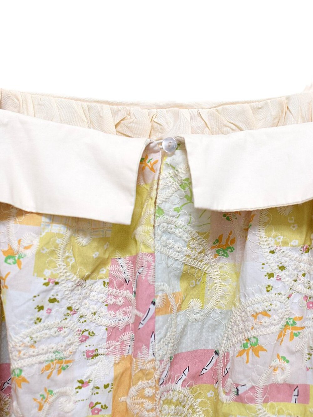 NWT Aureum Hamptons Patchwork Quilt Floral Embroidered Midi Dress Sz S Boho - Picture 9 of 12
